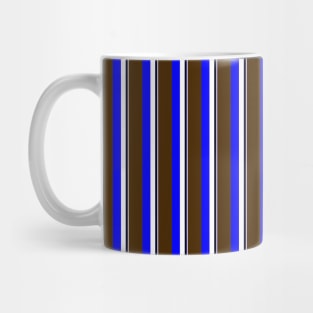 Blue, white and brown Stripes Mug